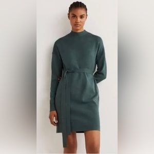 Green Boden mock turtleneck dress
